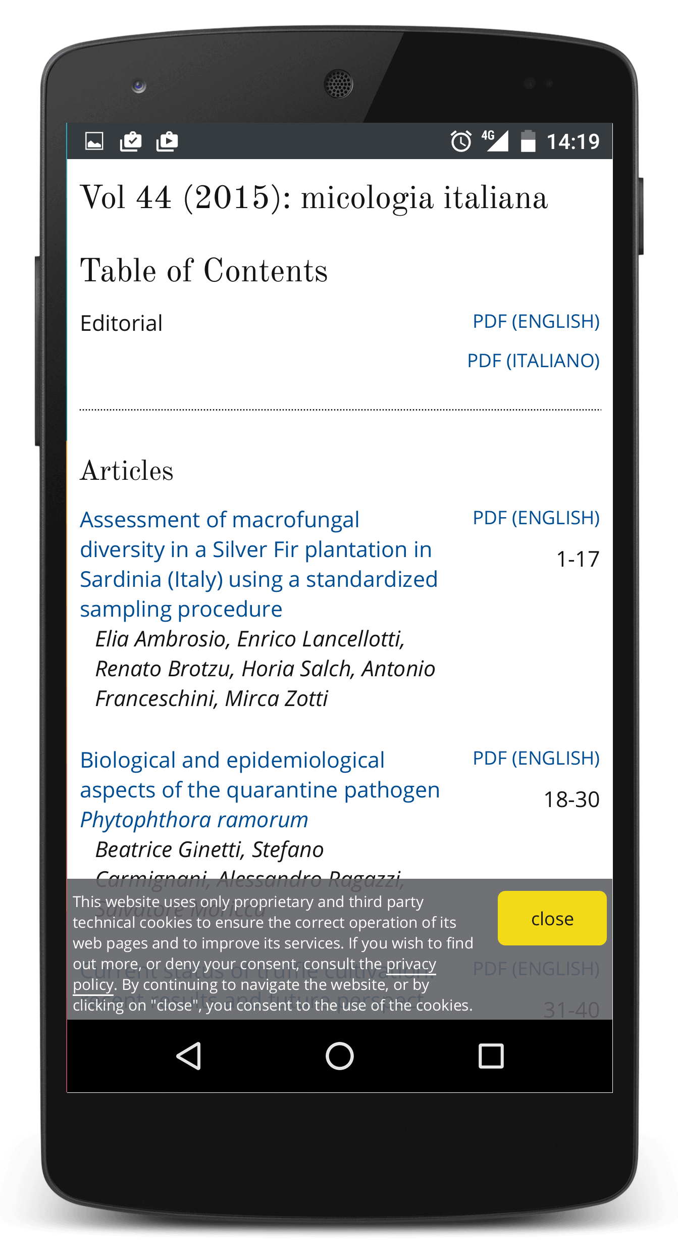 screenshot da smartphone