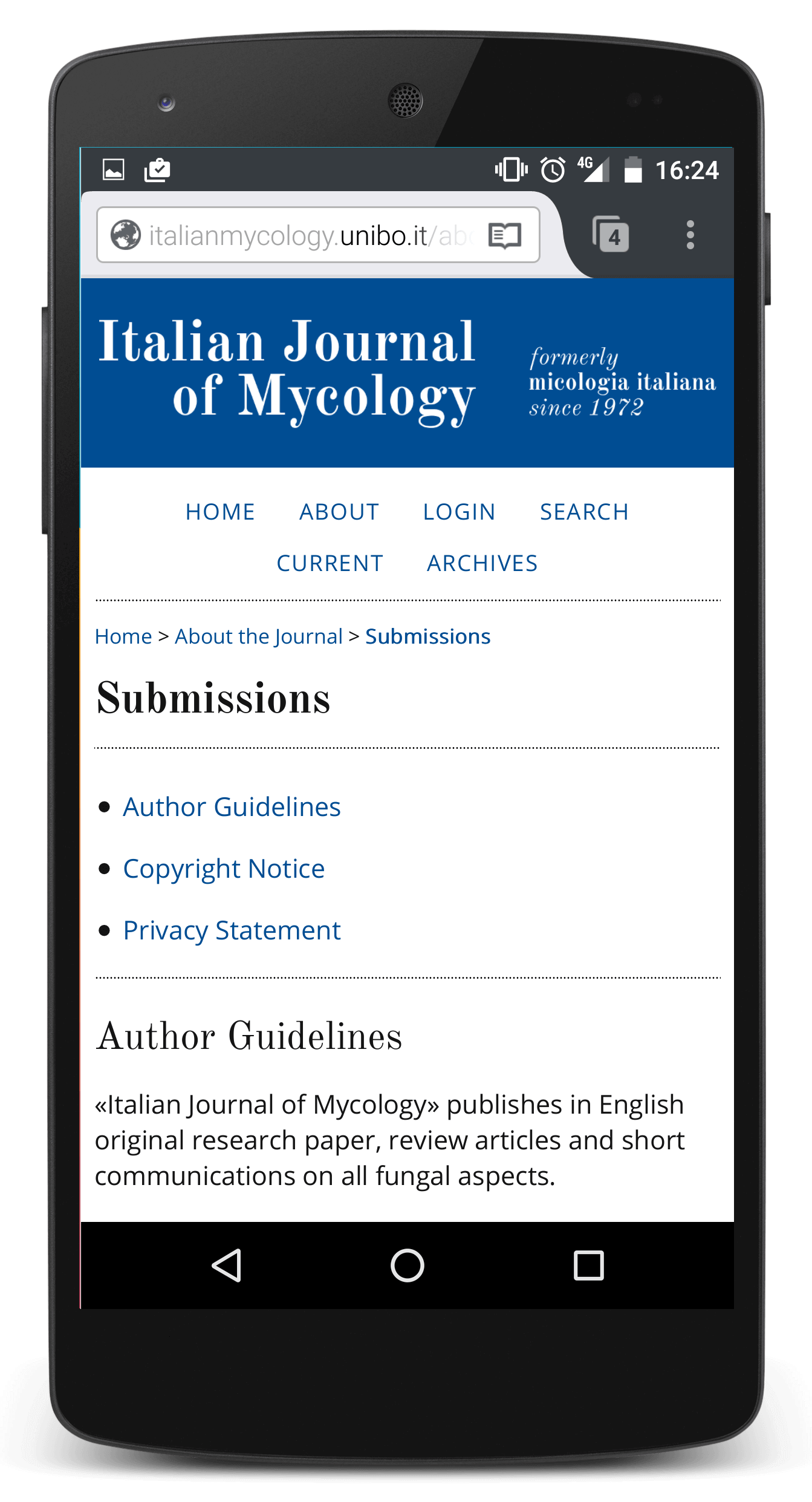 screenshot da smartphone